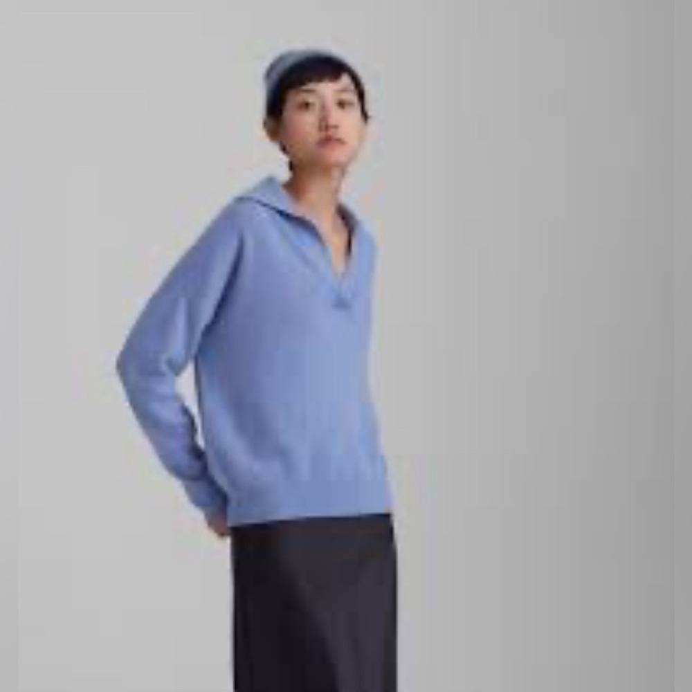 Club Monaco boiled cashmere polo sweater Blue